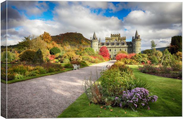 Inveraray Castle Garden in Autumn Canvas Print by Grant Glendinning