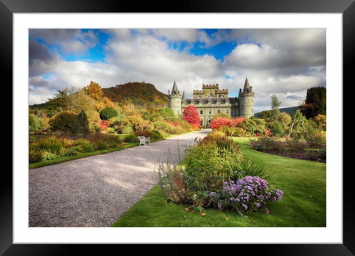 Inveraray Castle Garden in Autumn Framed Mounted Print by Grant Glendinning