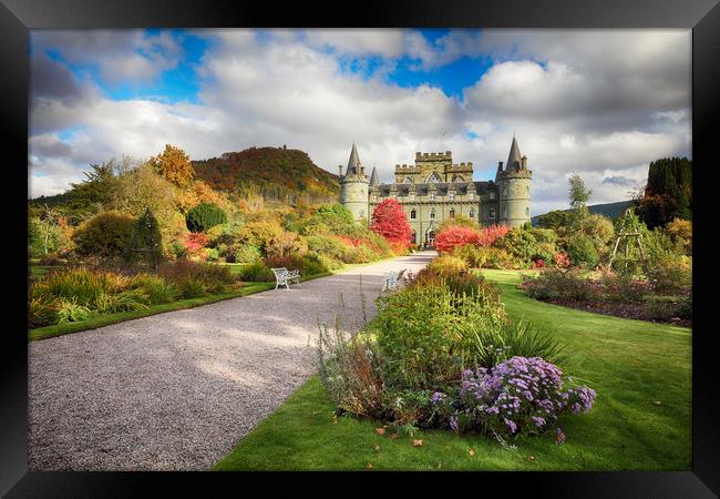 Inveraray Castle Garden in Autumn Framed Print by Grant Glendinning
