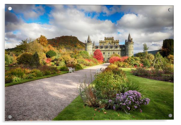 Inveraray Castle Garden in Autumn Acrylic by Grant Glendinning