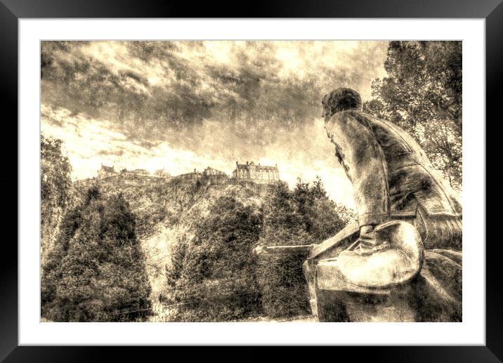 Scots American Memorial And Edinburgh Castle Vinta Framed Mounted Print by David Pyatt