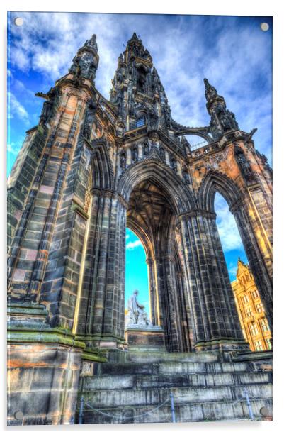 The Scott Memorial Edinburgh Acrylic by David Pyatt
