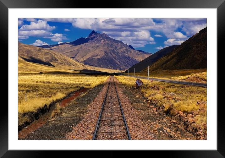 Cusco Tracks Framed Mounted Print by Steve Painter