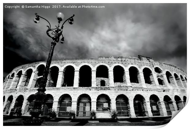Arena - Roman Amphitheatre Verona Print by Samantha Higgs