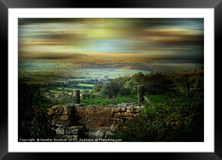 From Wookey to Glastonbury Tor Framed Mounted Print by Heather Goodwin