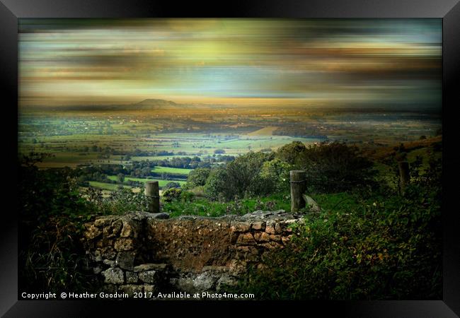 From Wookey to Glastonbury Tor Framed Print by Heather Goodwin