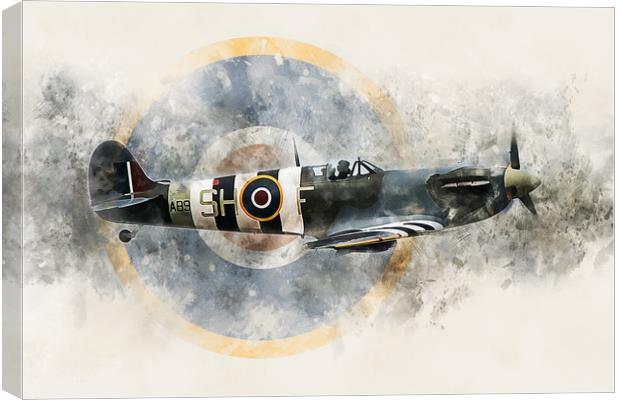 Supermarine Spitfire AB910 - Painting Canvas Print by J Biggadike