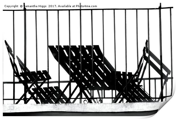 Stripes and Shadows - Balcony Verona Italy Print by Samantha Higgs