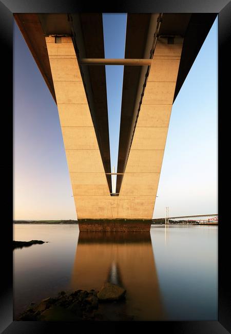 Under the Queensferry Crossing Bridge Framed Print by Grant Glendinning