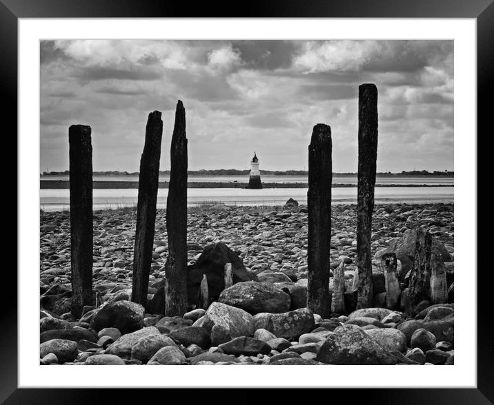 Plover Scar through the groynes Framed Mounted Print by David McCulloch