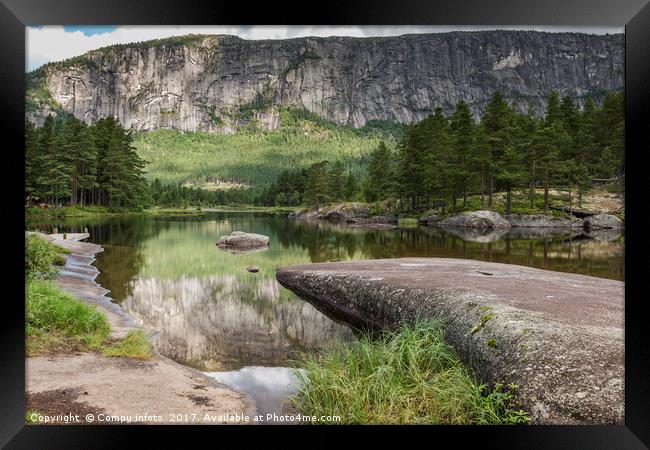 nature norway with mountains reflection in water Framed Print by Chris Willemsen