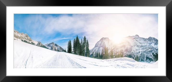 Alpine road through the snow Framed Mounted Print by Daniela Simona Temneanu