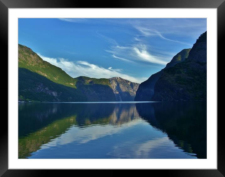 Aurlandsfjorden and Reflections Framed Mounted Print by John Iddles