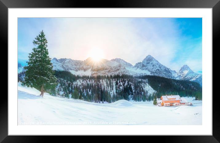 Austrian Alps in winter Framed Mounted Print by Daniela Simona Temneanu
