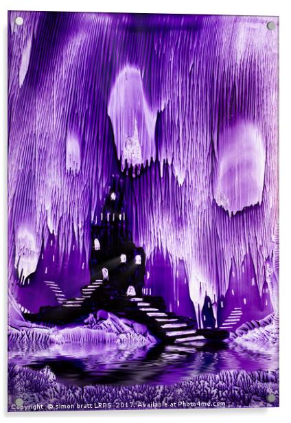The Kings purple castle painting in wax Acrylic by Simon Bratt LRPS