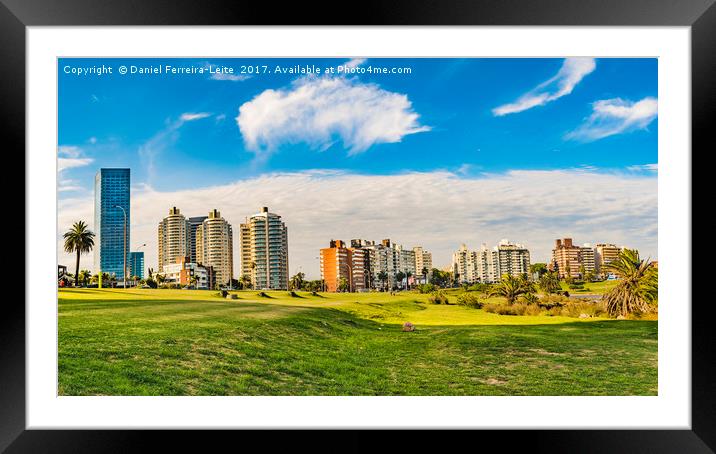 Montevideo Cityscape at Summer Time Framed Mounted Print by Daniel Ferreira-Leite