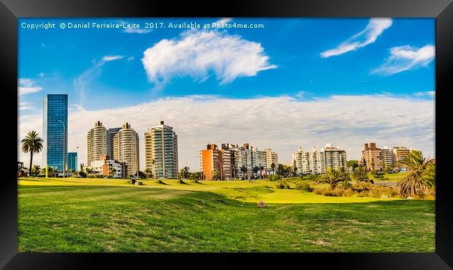Montevideo Cityscape at Summer Time Framed Print by Daniel Ferreira-Leite