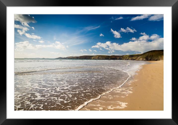 The Beach at Newgale in October. Framed Mounted Print by Colin Allen