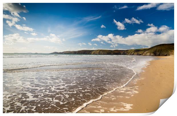 The Beach at Newgale in October. Print by Colin Allen