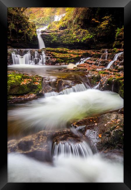 Autumn Waterfalls Wales Framed Print by Jonathan Smith