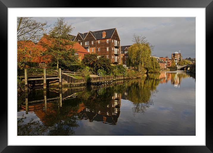 River Wensum Reflection in Norwich Framed Mounted Print by Paul Macro