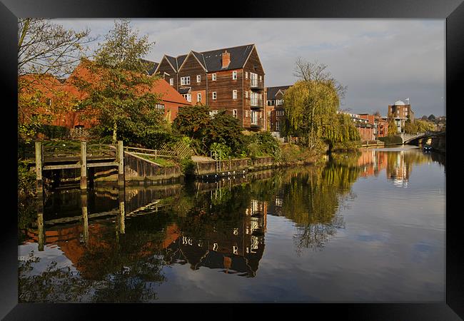 River Wensum Reflection in Norwich Framed Print by Paul Macro