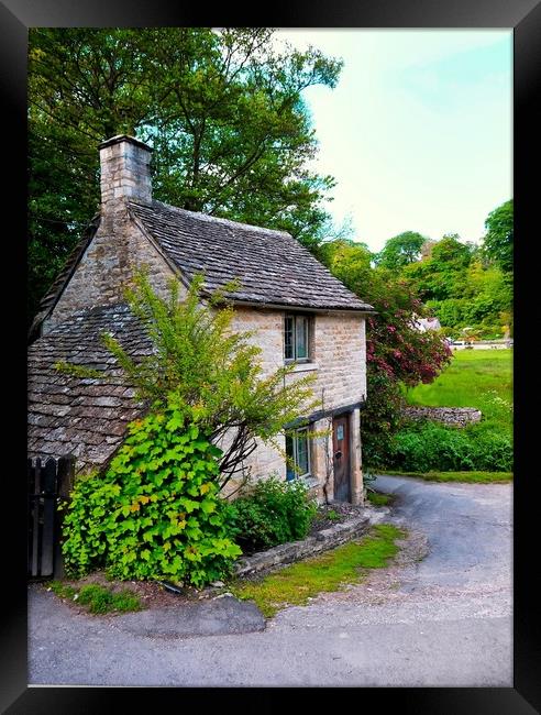 A charming small cottage in the beautiful  Cotswol Framed Print by Steve Painter