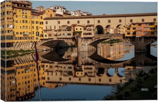 Reflections on the A rno Canvas Print by mike cooper