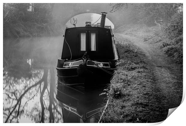 Misty Grand Union Canal Hatton Print by Jonathan Smith