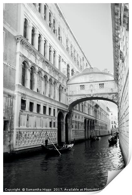 Bridge Of Sighs - Venice Print by Samantha Higgs
