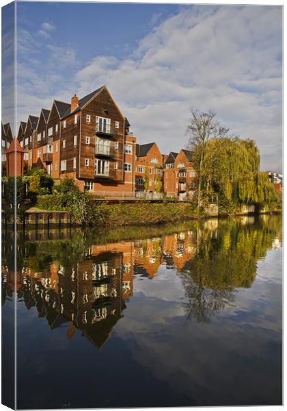 River Wensum Reflection - Norwich Canvas Print by Paul Macro