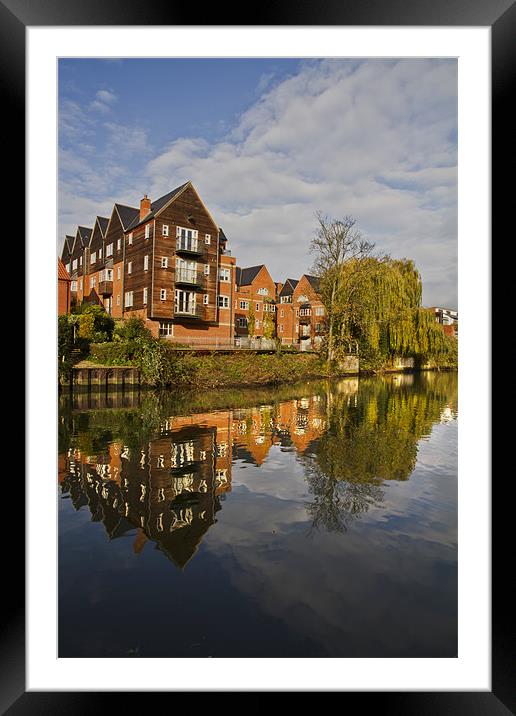 River Wensum Reflection - Norwich Framed Mounted Print by Paul Macro