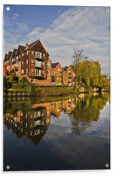 River Wensum Reflection - Norwich Acrylic by Paul Macro
