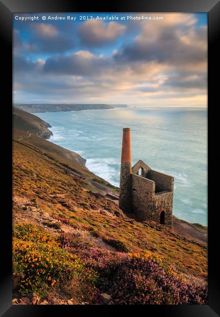 Late Summer at Wheal Coates Framed Print by Andrew Ray