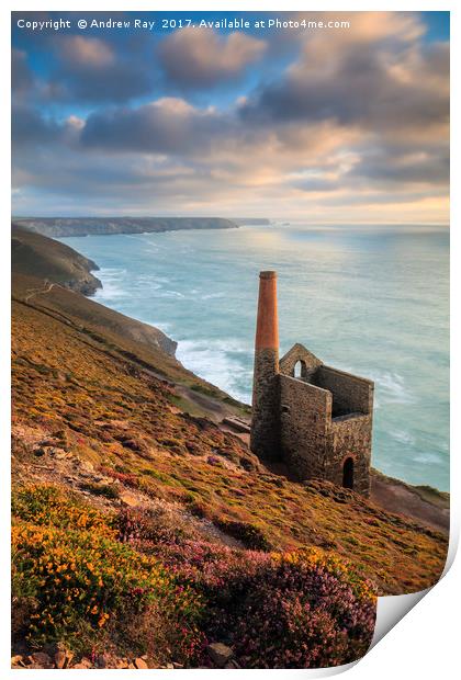 Late Summer at Wheal Coates Print by Andrew Ray