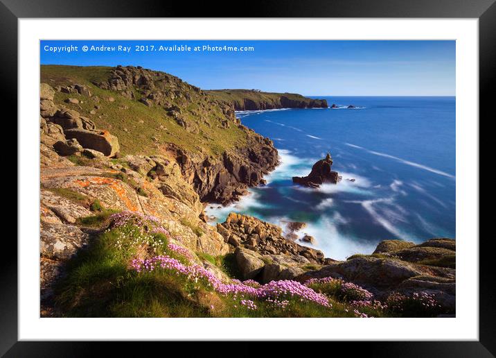 Mayon Cliff View (Sennen Cove) Framed Mounted Print by Andrew Ray