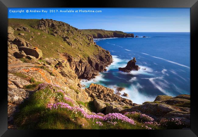 Mayon Cliff View (Sennen Cove) Framed Print by Andrew Ray