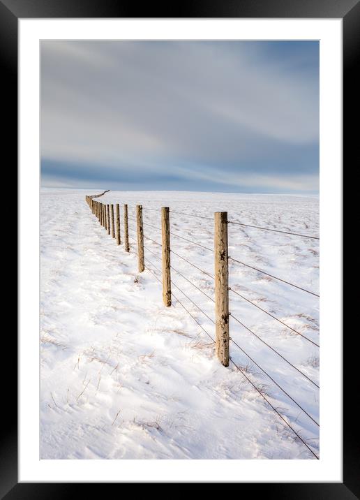 North Pennines Snowy Field Framed Mounted Print by Jonathan Smith