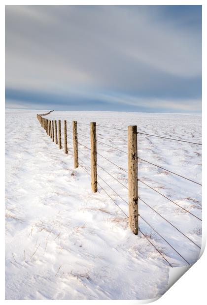 North Pennines Snowy Field Print by Jonathan Smith