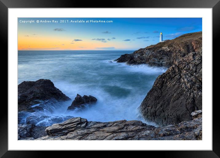 Twilight at Trevose Framed Mounted Print by Andrew Ray