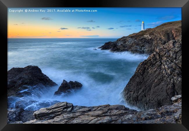 Twilight at Trevose Framed Print by Andrew Ray