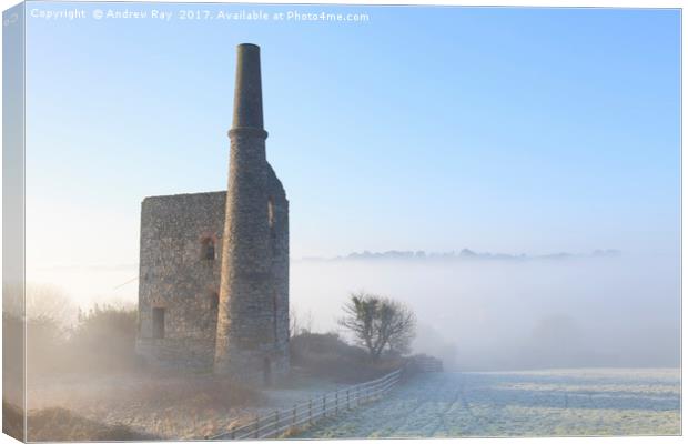 Mist at Wheal Bush Canvas Print by Andrew Ray