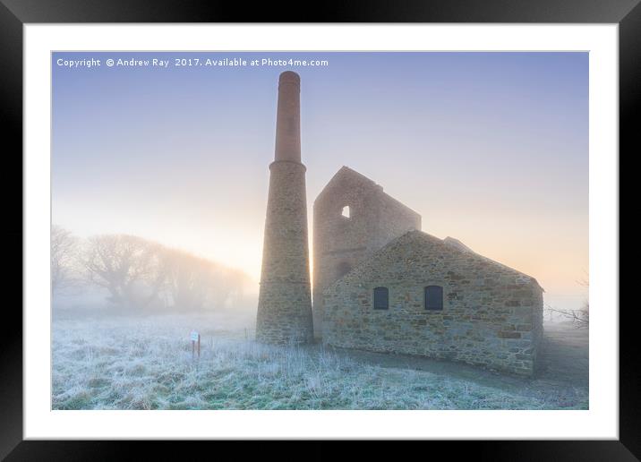 Winters Morning (Wheal Busy) Framed Mounted Print by Andrew Ray