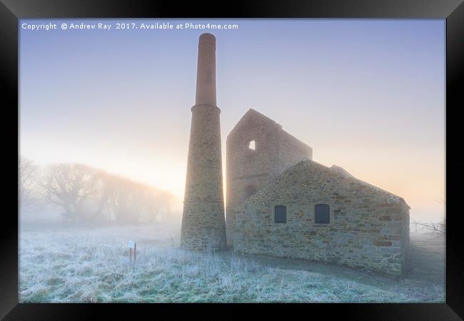 Winters Morning (Wheal Busy) Framed Print by Andrew Ray