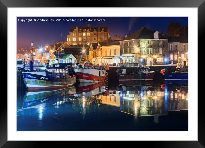 Twilight Reflections (Padstow) Framed Mounted Print by Andrew Ray