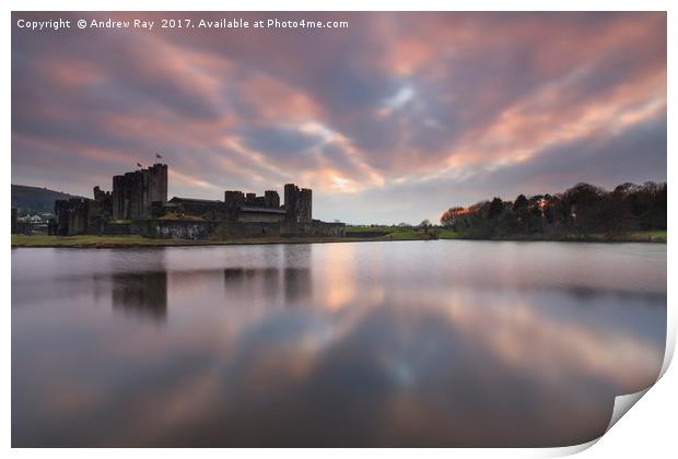 Caerphilly Reflections  Print by Andrew Ray