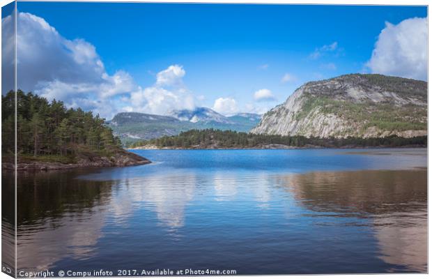 mountains and fjord in norway Canvas Print by Chris Willemsen