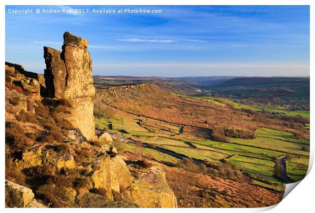 The Pinnacle (Curbar Edge) Print by Andrew Ray