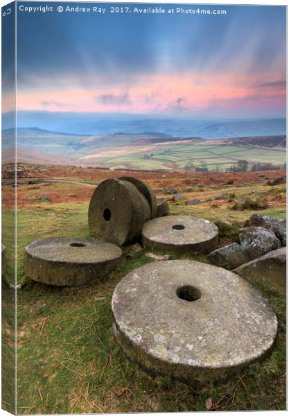 Morning at Stanage Edge Canvas Print by Andrew Ray