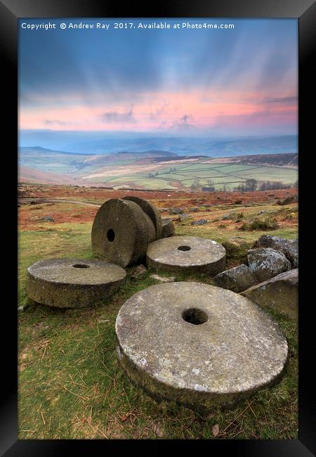 Morning at Stanage Edge Framed Print by Andrew Ray